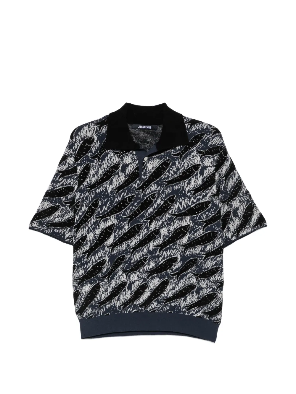 Jacquemus fish-print polo shirt - Nero