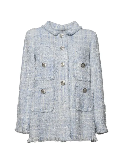 Charlott tweed frayed-edge jacket
