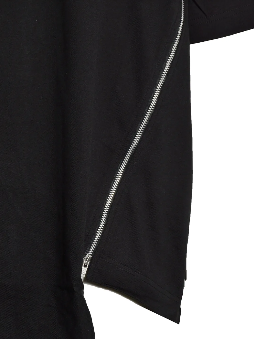 Comme Des Garçons Shirt Asymmetrisch T-shirt met rits-detail Zwart