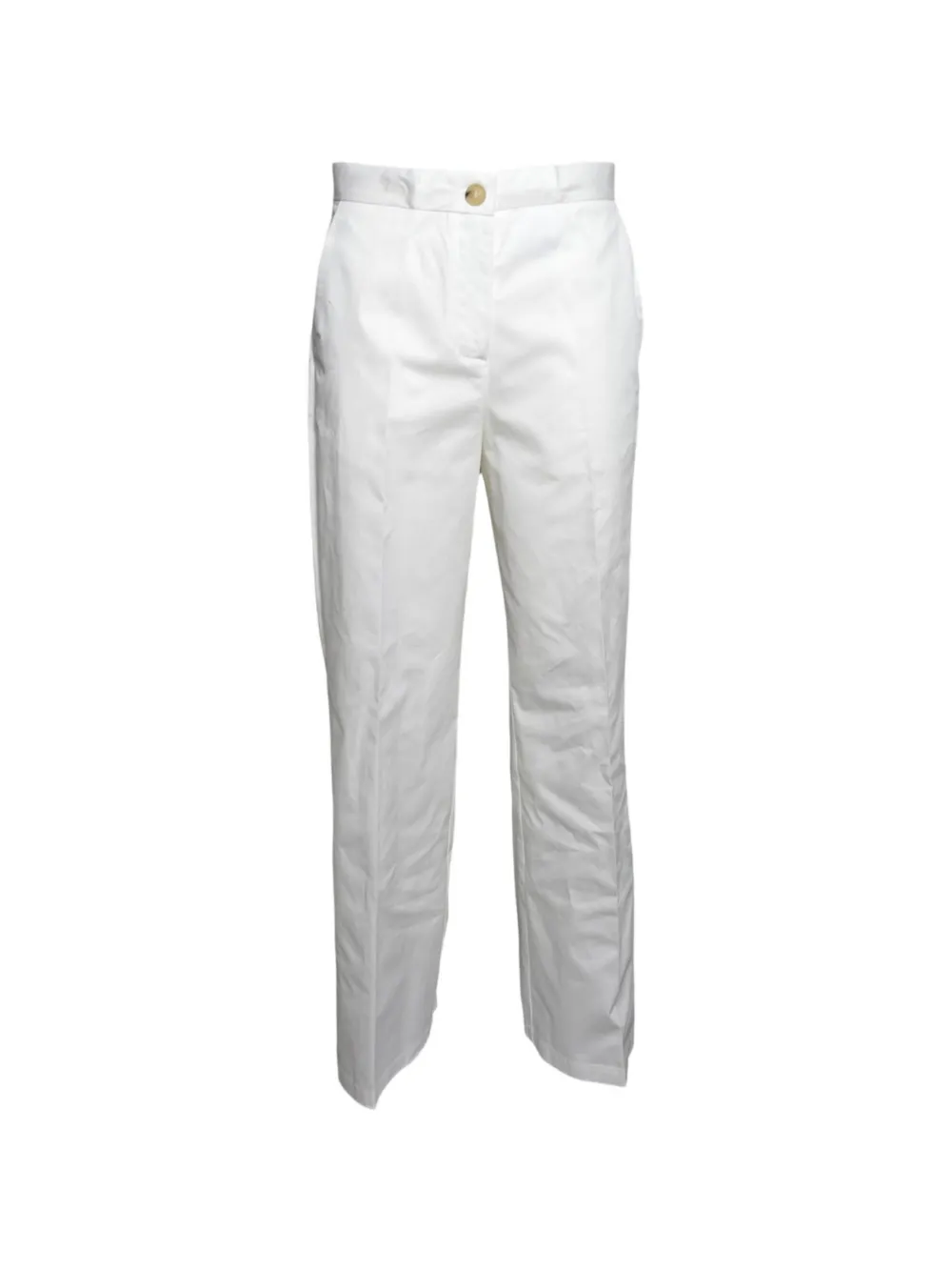 SOLOTRE pressed-crease straight-leg trousers - Bianco