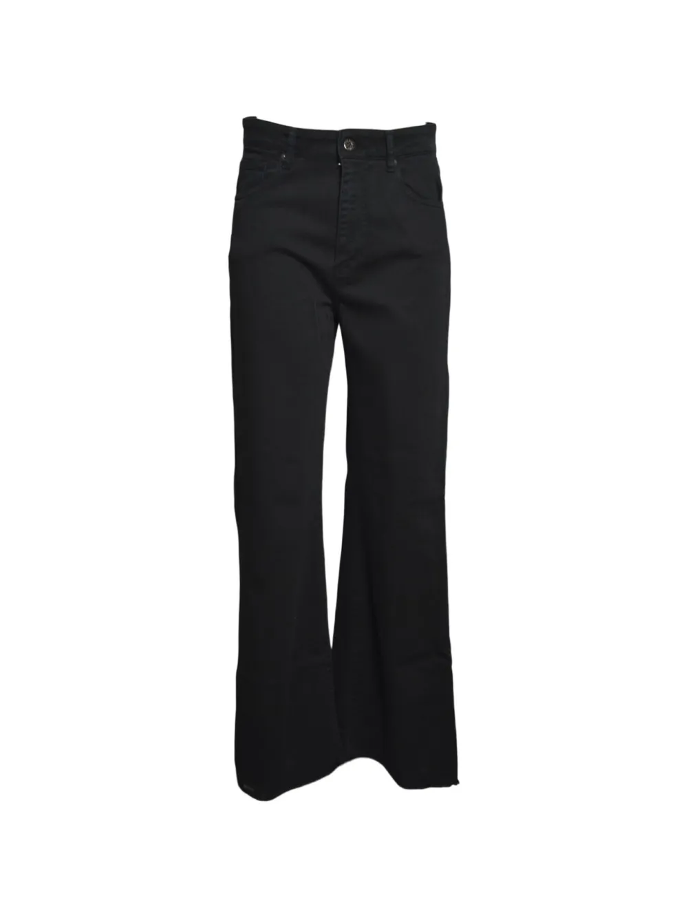 SOLOTRE logo-patch wide-leg jeans - Nero