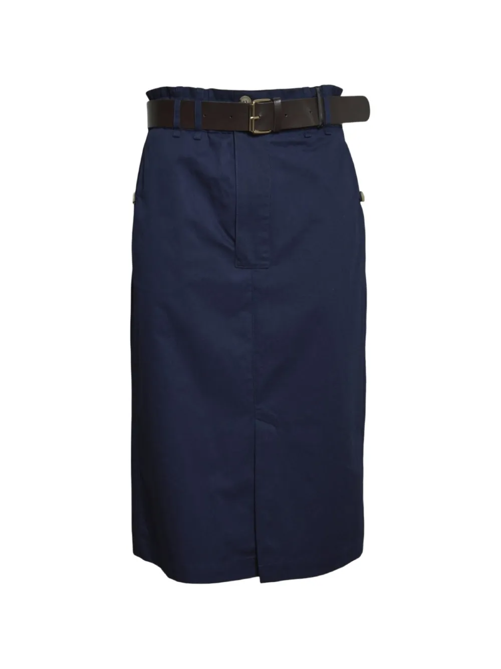 SOLOTRE belted high-waisted midi skirt - Blu