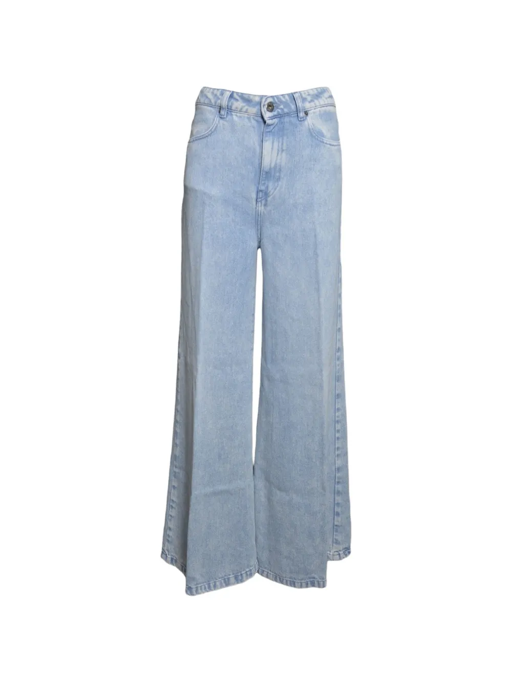 SOLOTRE acid-wash wide-leg jeans - Blu