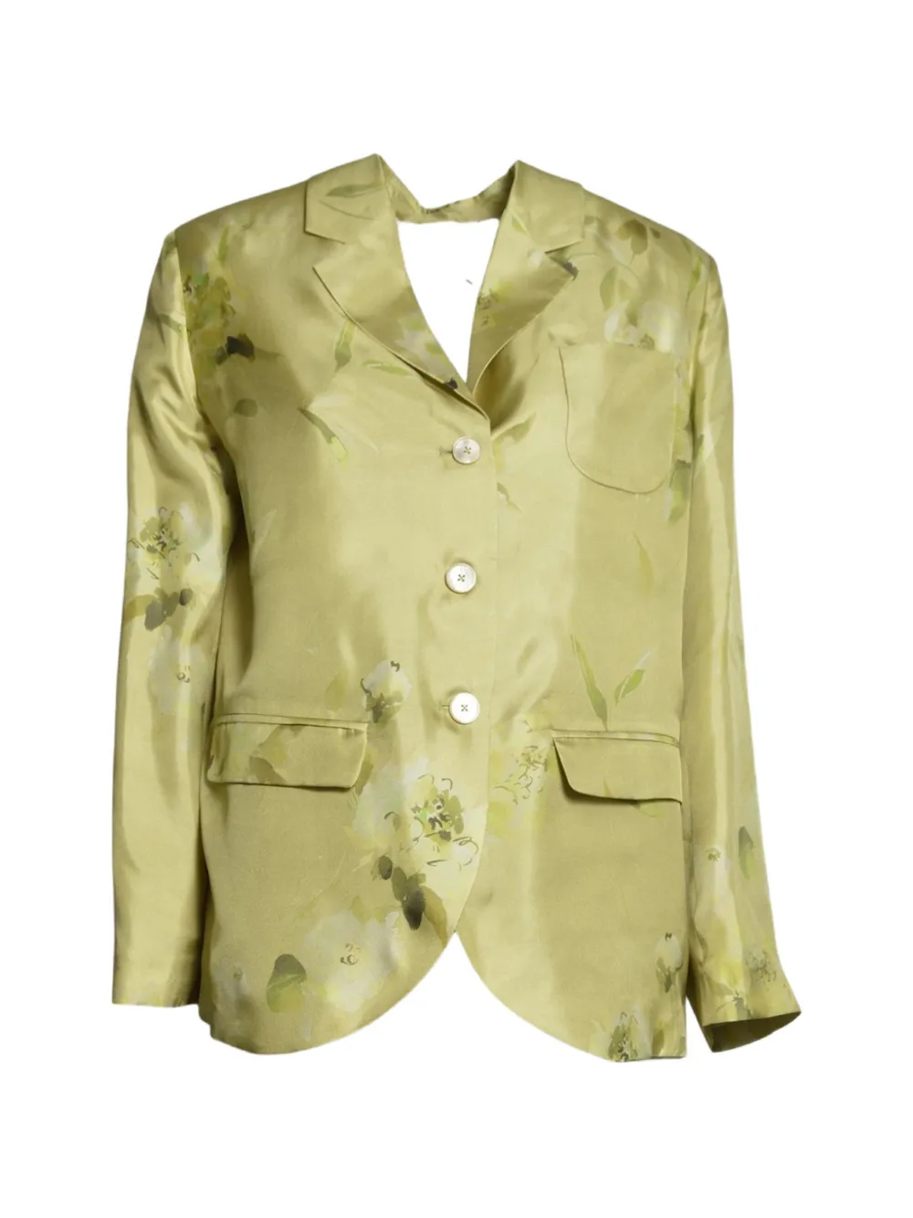 Room 52 floral-print notched-lapels jacket - Verde