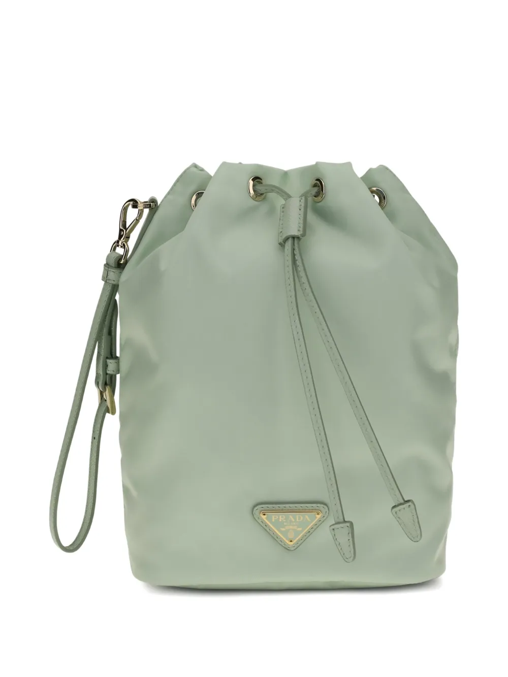 Prada Re-Nylon logo-plaque bucket bag - Verde