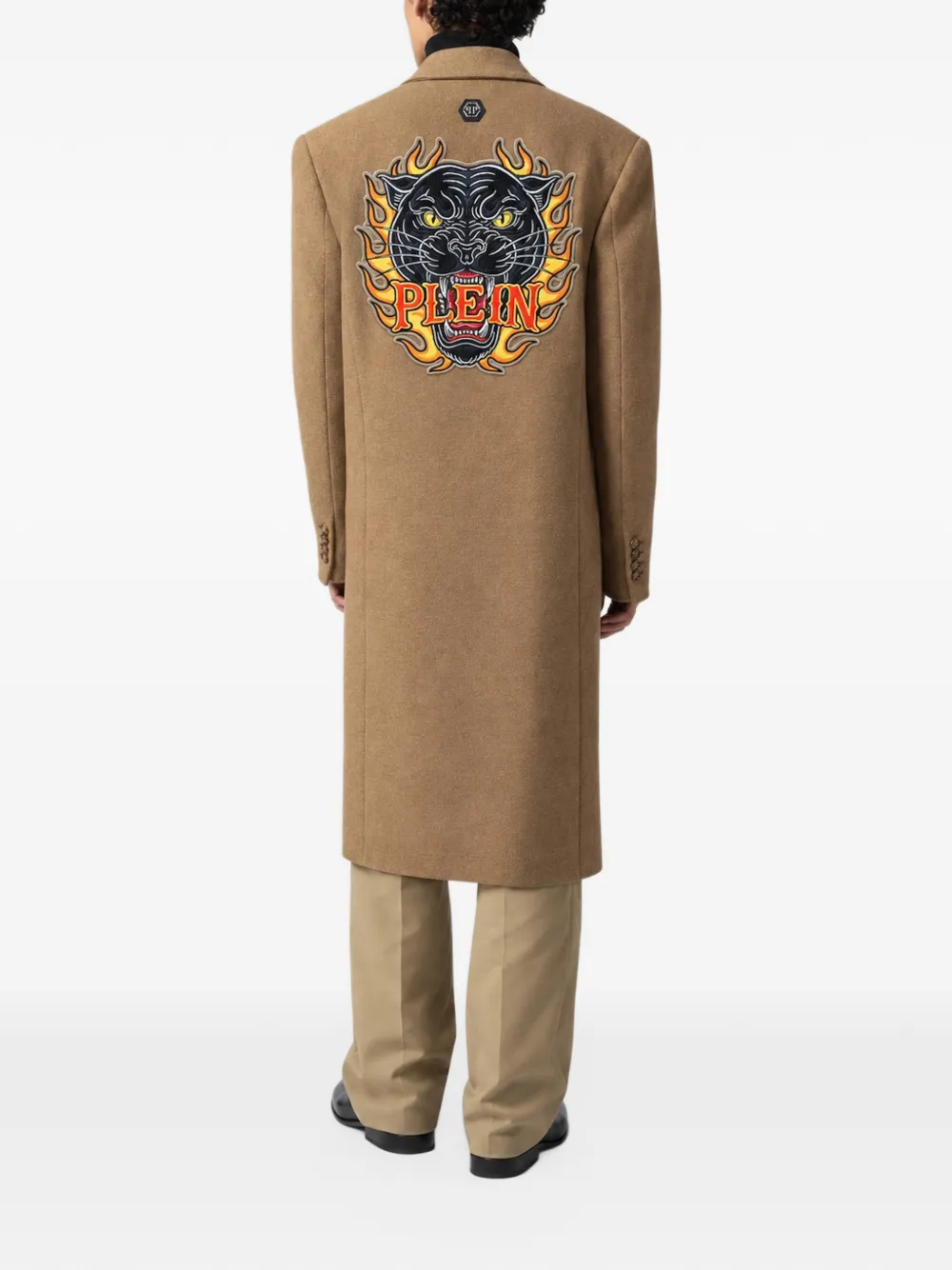 Philipp Plein Gianni fit urban jungle patches coat Beige