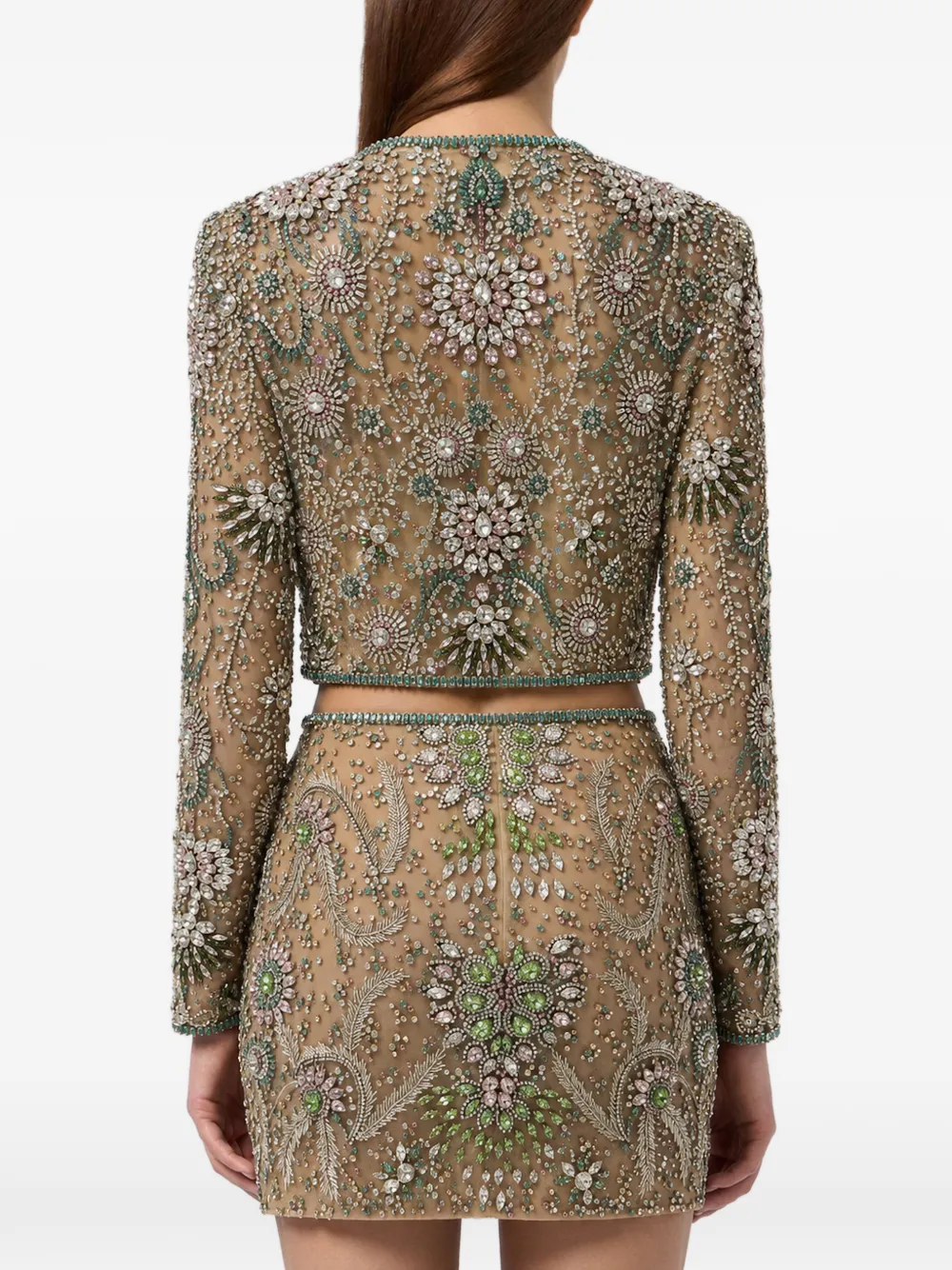Philipp Plein crystal-embellished jacket Beige