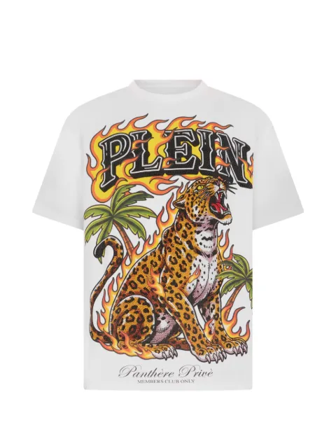 Philipp Plein leopard-print rhinestone-embellished T-shirt
