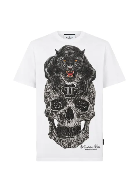 Philipp Plein round-neck T-Shirt panther skull stones