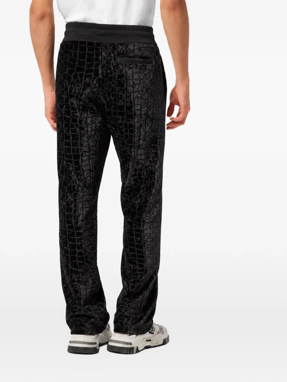 Philipp Plein velvet tracksuit pants Cocco Zwart