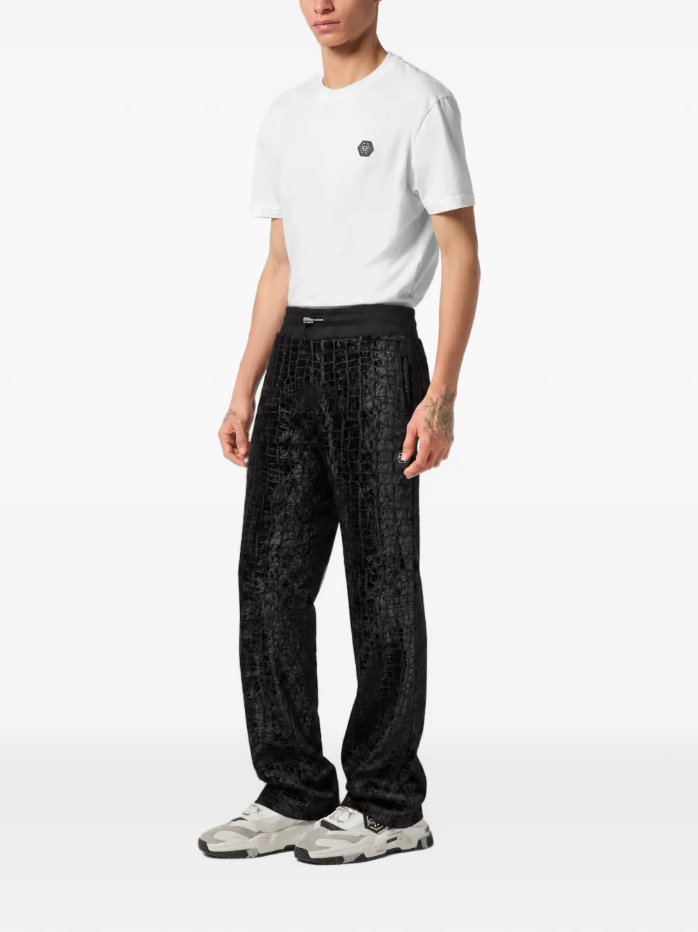 Philipp Plein velvet tracksuit pants Cocco Zwart