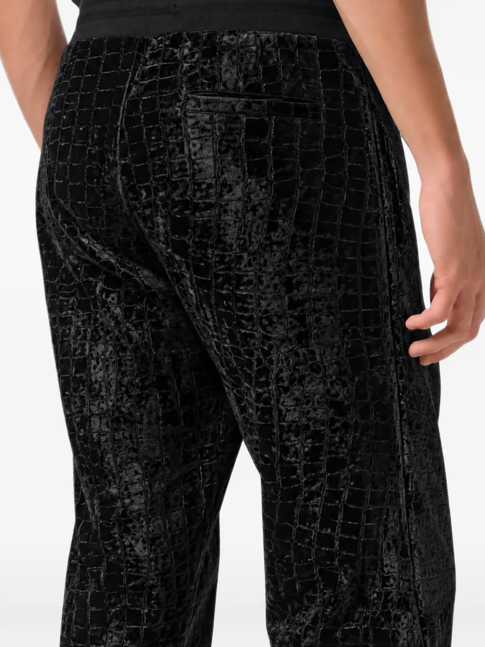Philipp Plein velvet tracksuit pants Cocco Zwart