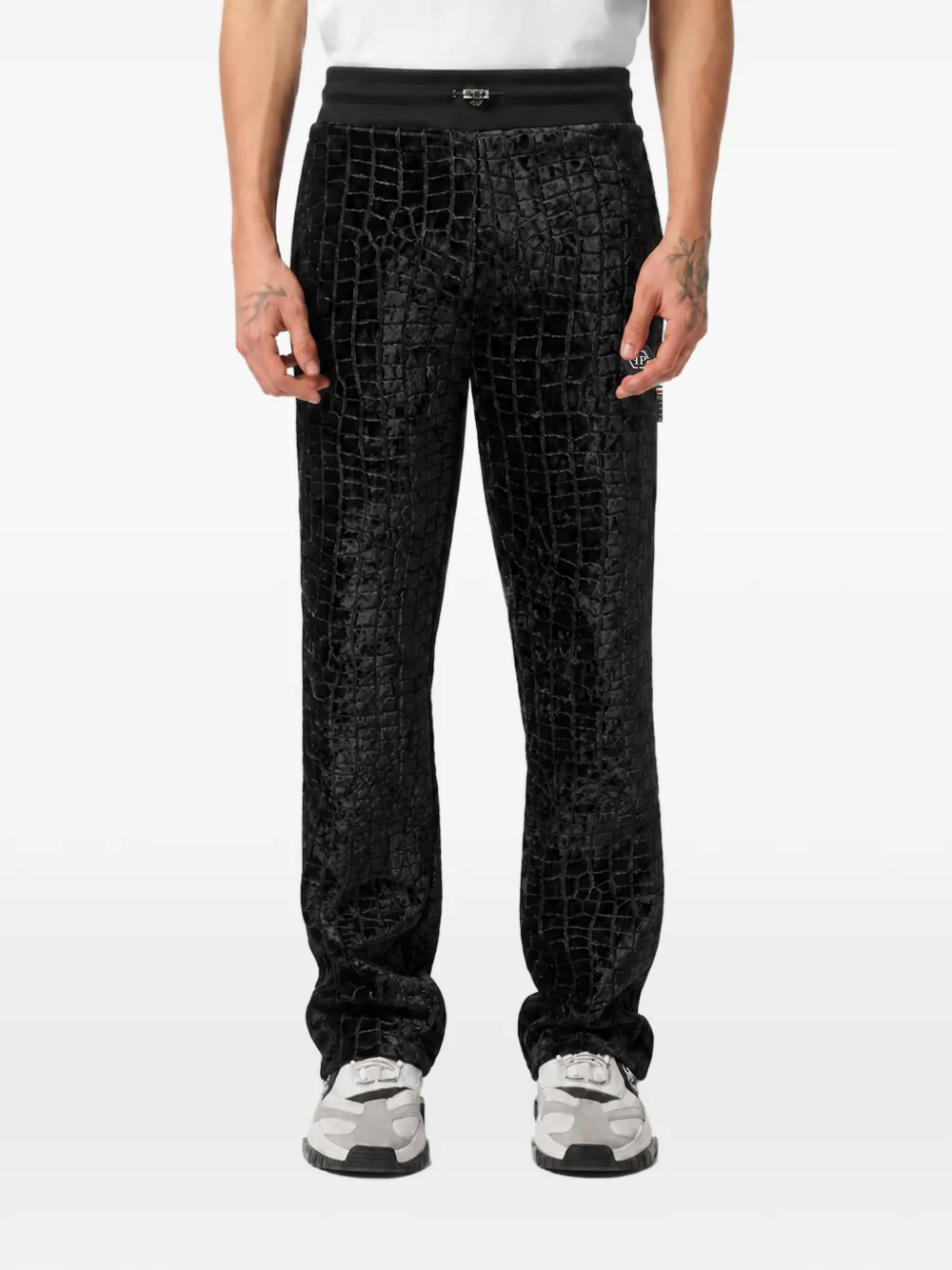 Philipp Plein velvet tracksuit pants Cocco Zwart
