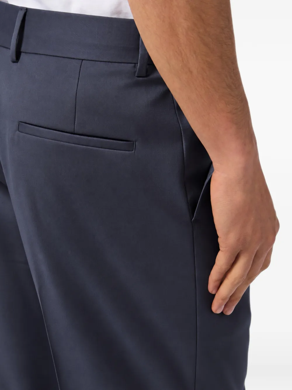 Billionaire pressed-crease tailored trousers Blauw