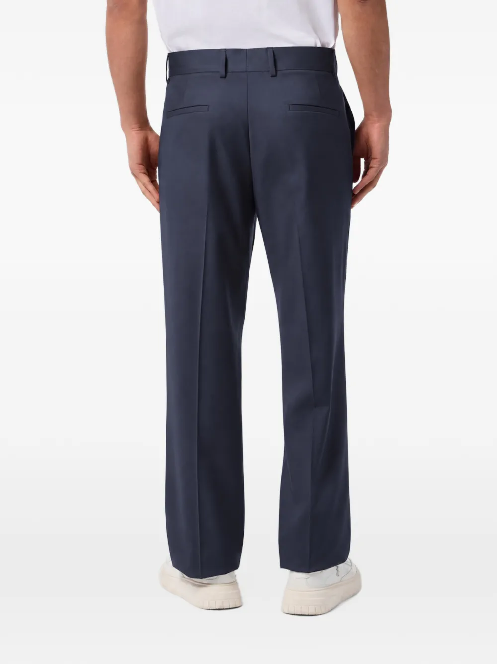 Billionaire pressed-crease tailored trousers Blauw