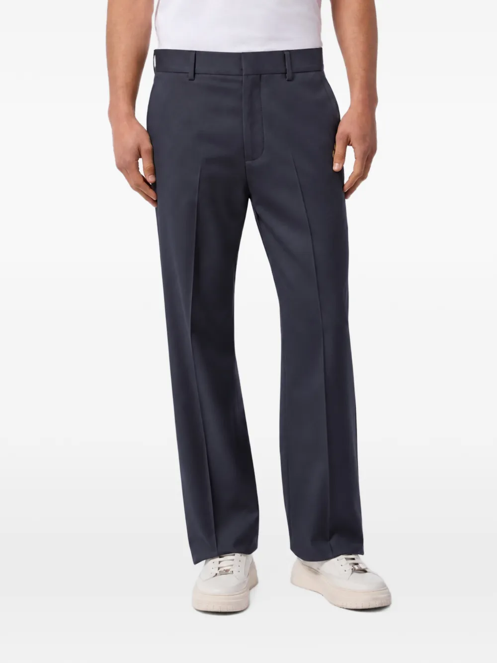 Billionaire pressed-crease tailored trousers Blauw