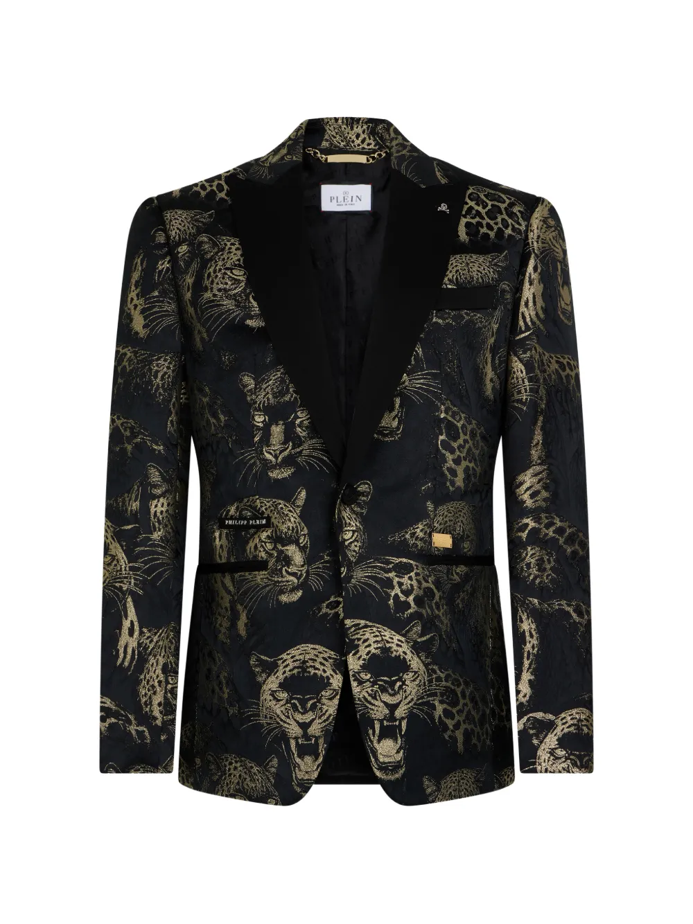 Philipp Plein Sakko aus Jacquard mit Leopardenprint - Schwarz