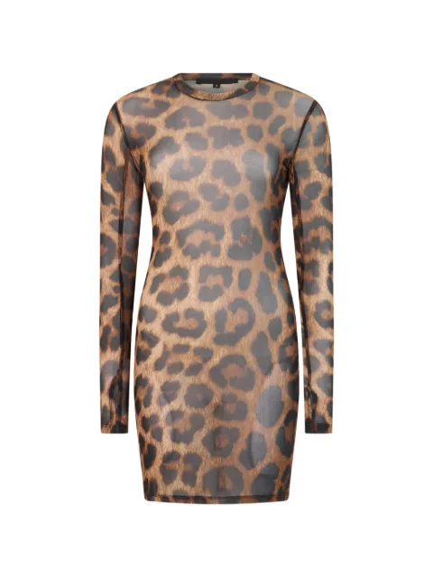 Philipp Plein vestido midi con estampado de leopardo