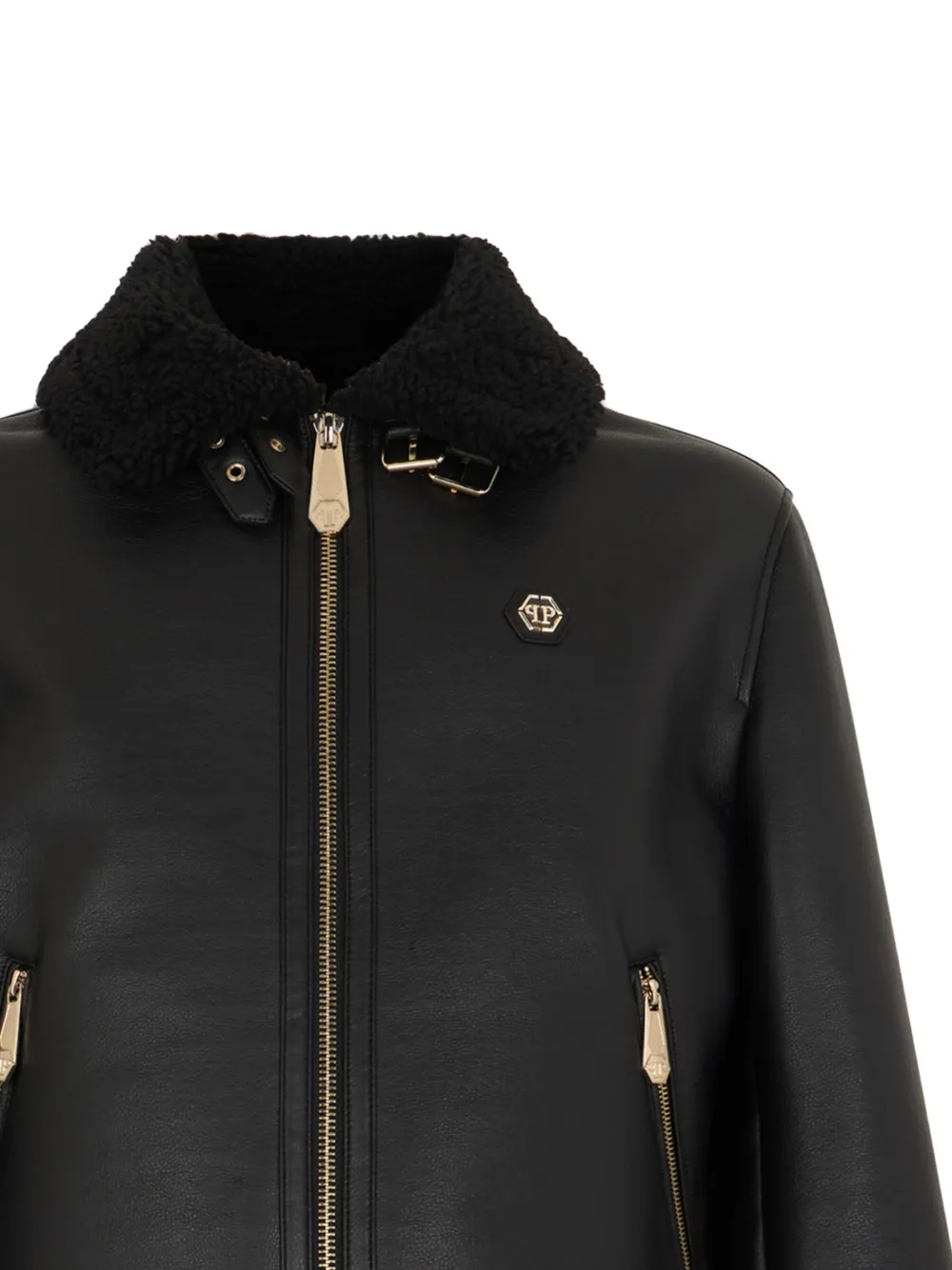 Philipp Plein Lammy coat Zwart