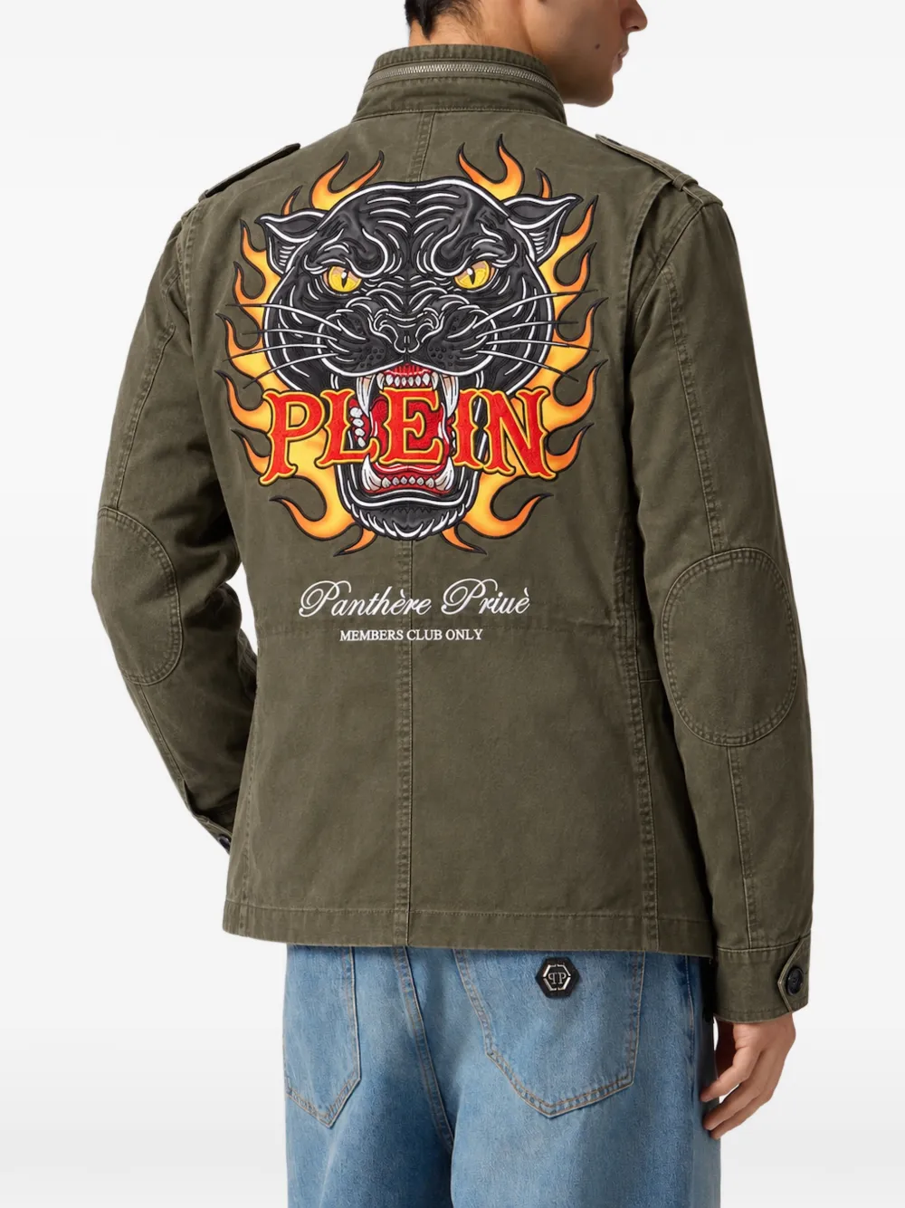 Philipp Plein field jacket urban jungle patches Groen