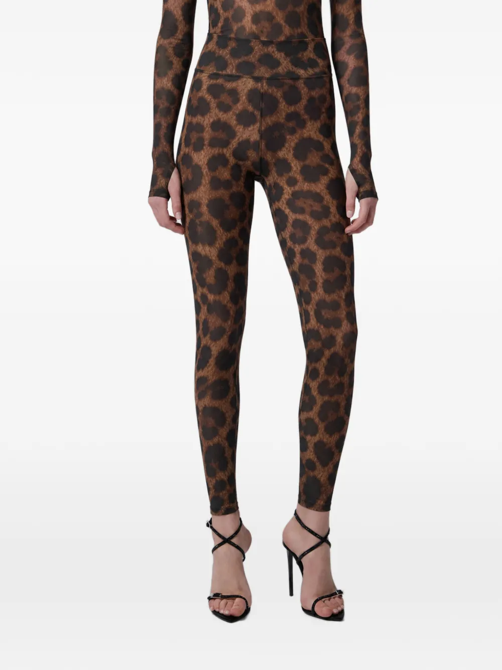 Philipp Plein Tule legging met luipaard-print Bruin