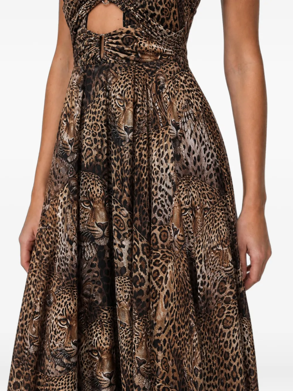 Philipp Plein Lange jurk met open rug Bruin