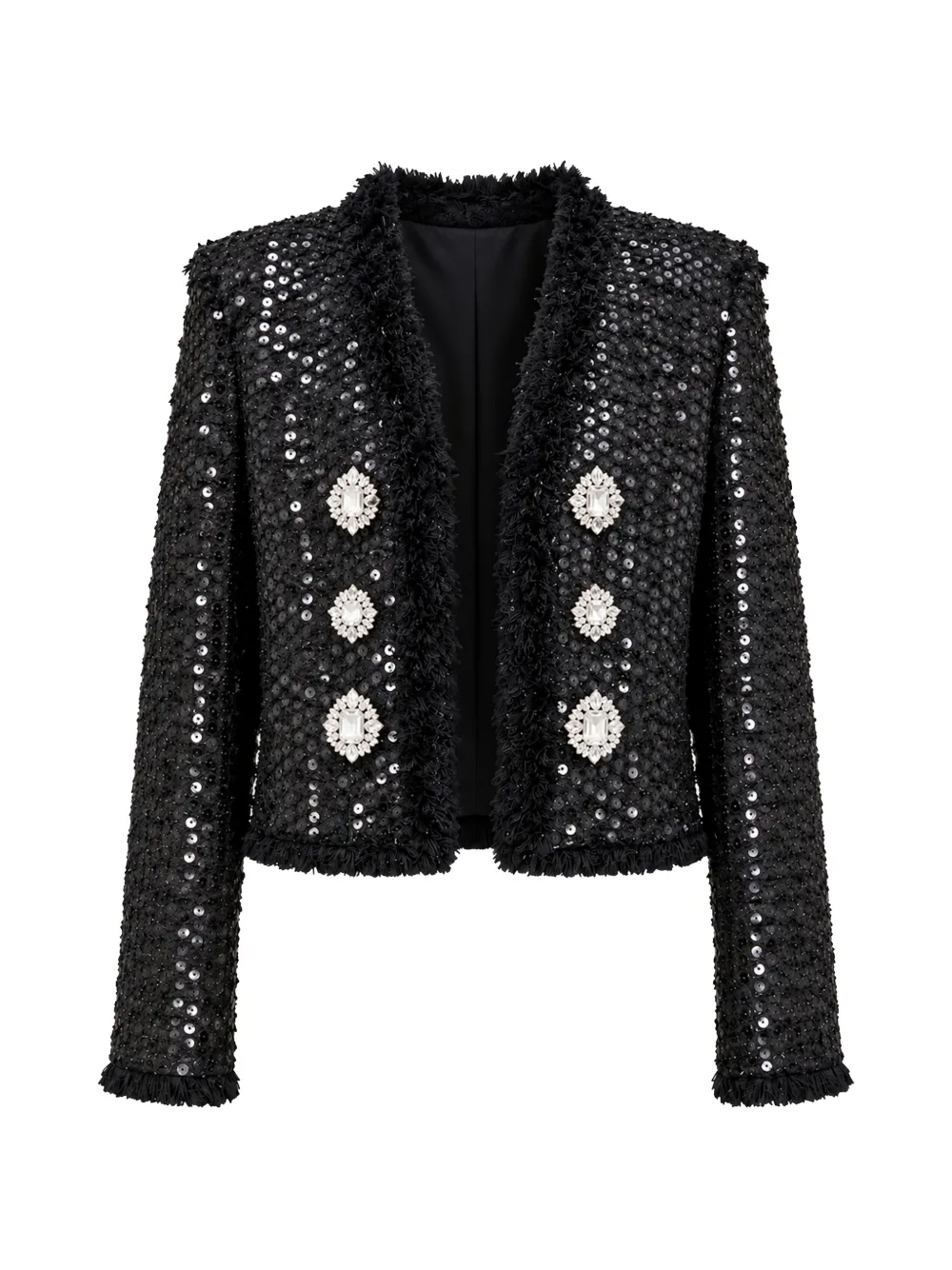 Philipp Plein tweed bolero paillettes - Nero