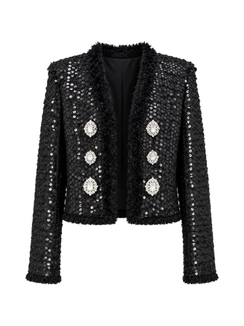 Philipp Plein tweed bolero paillettes