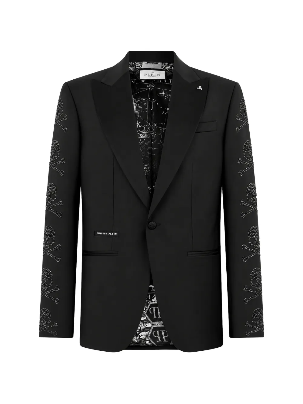 Philipp Plein regular-fit skulls jet stones blazer Zwart