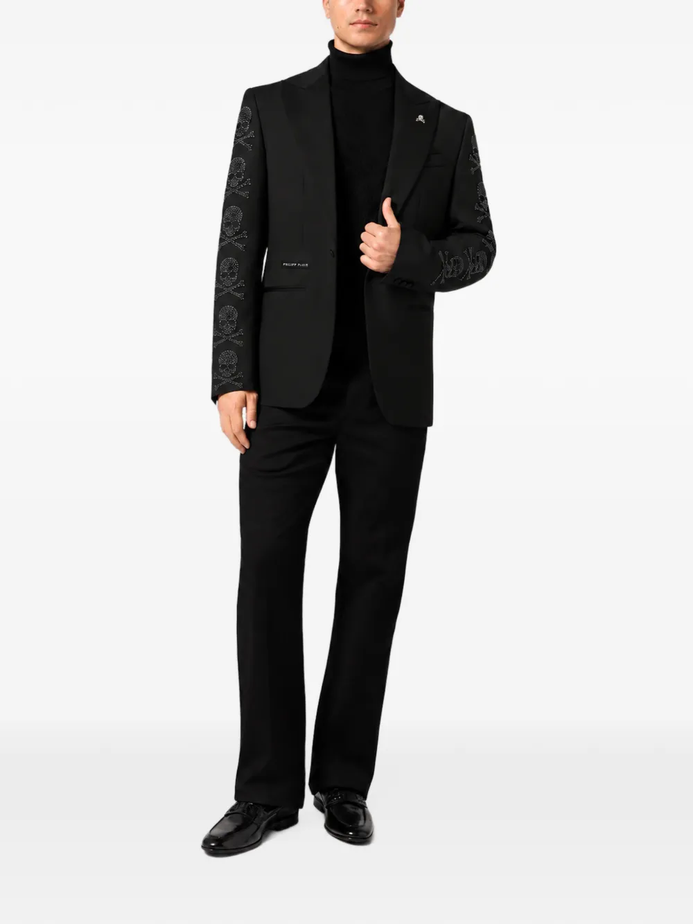 Philipp Plein regular-fit skulls jet stones blazer Zwart
