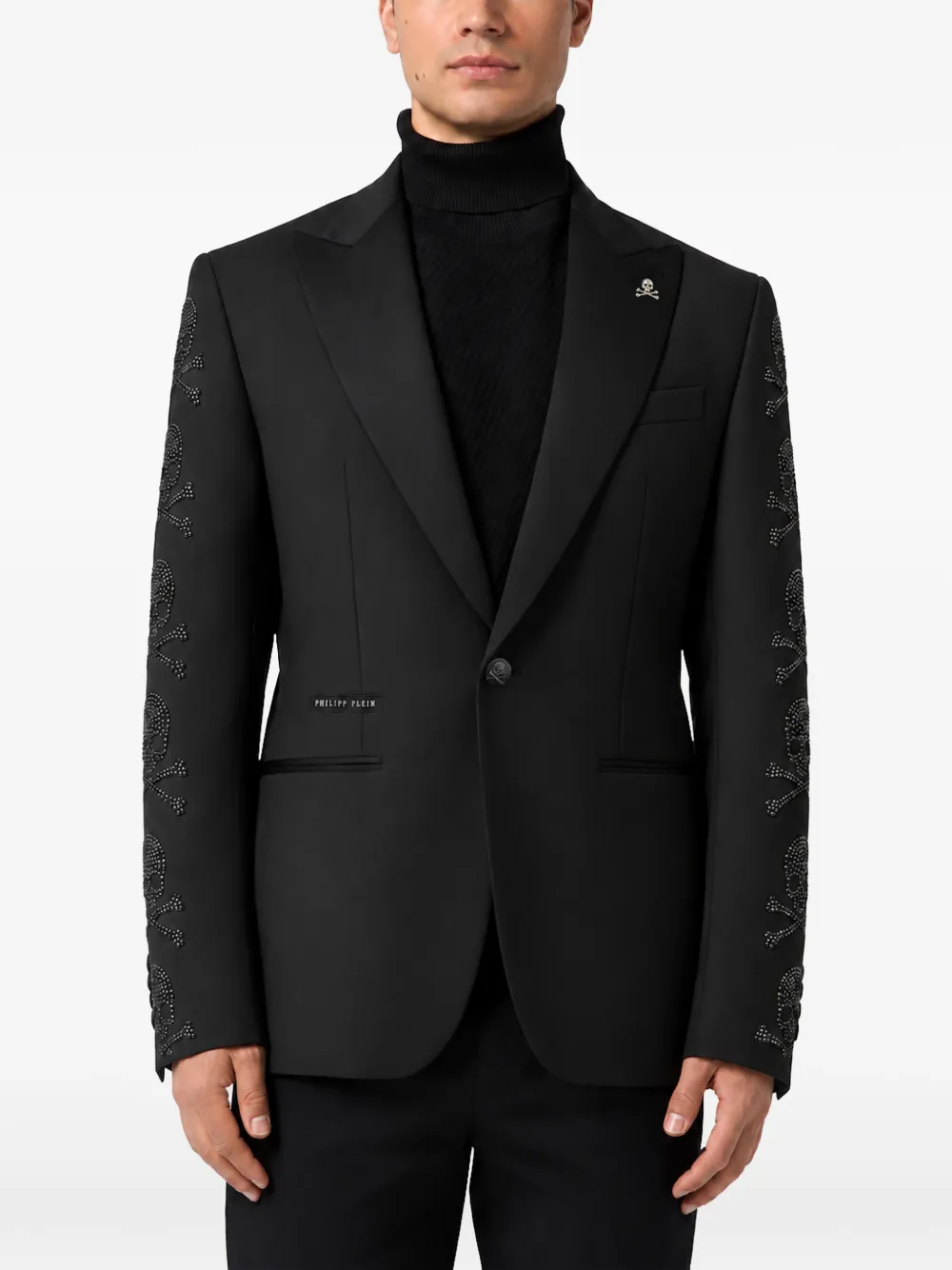 Philipp Plein regular-fit skulls jet stones blazer Zwart