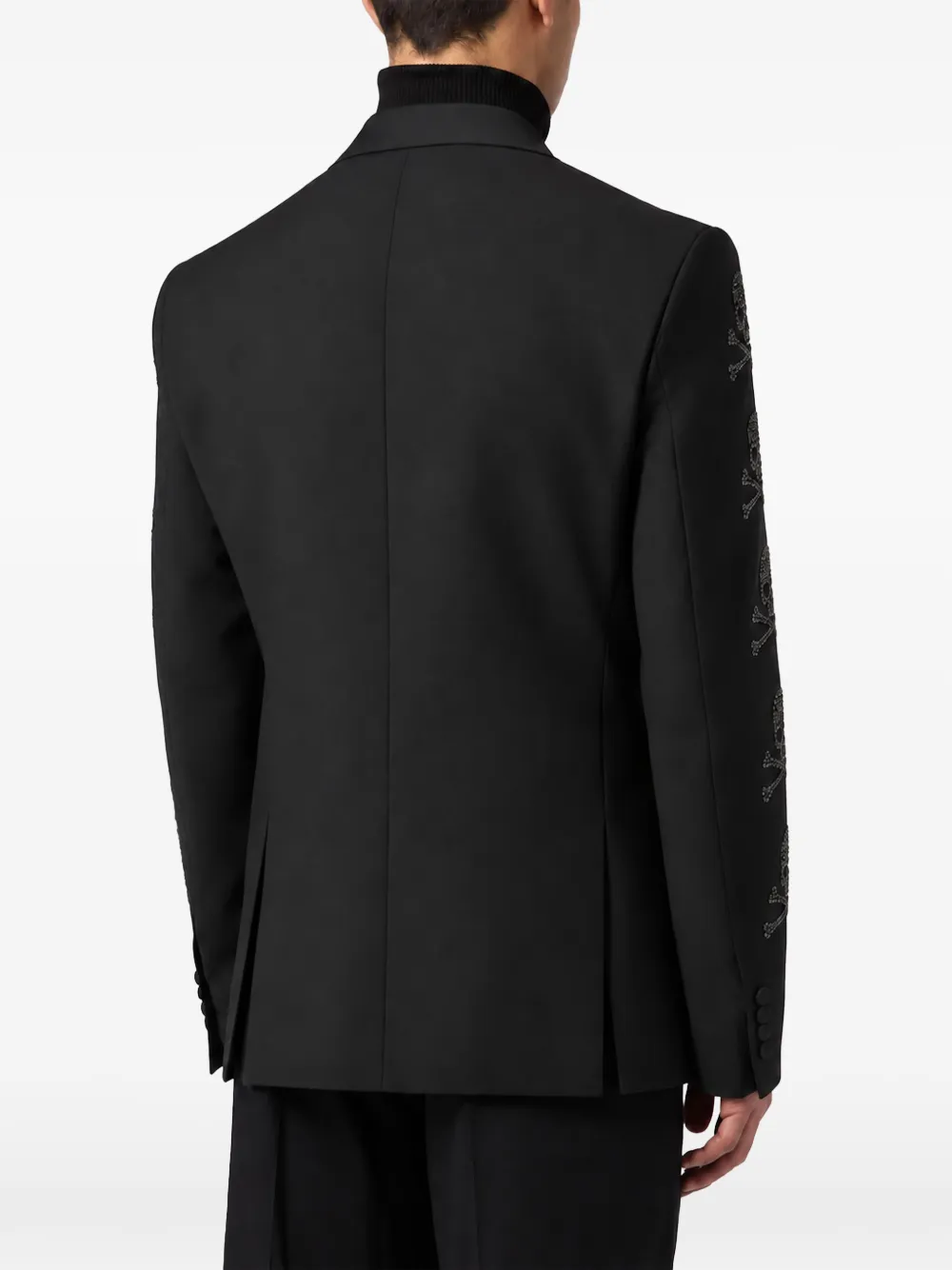 Philipp Plein regular-fit skulls jet stones blazer Zwart