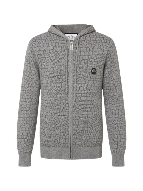 Philipp Plein wool cashmere zip hoodie Cocco