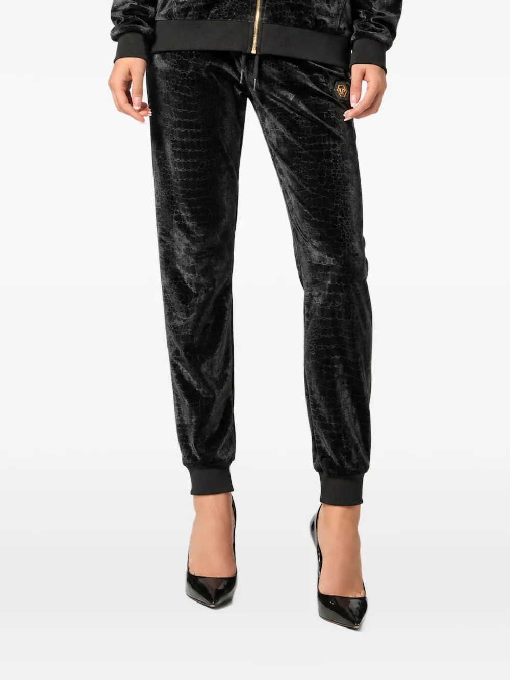 Philipp Plein chenille jogging pants cocco Zwart