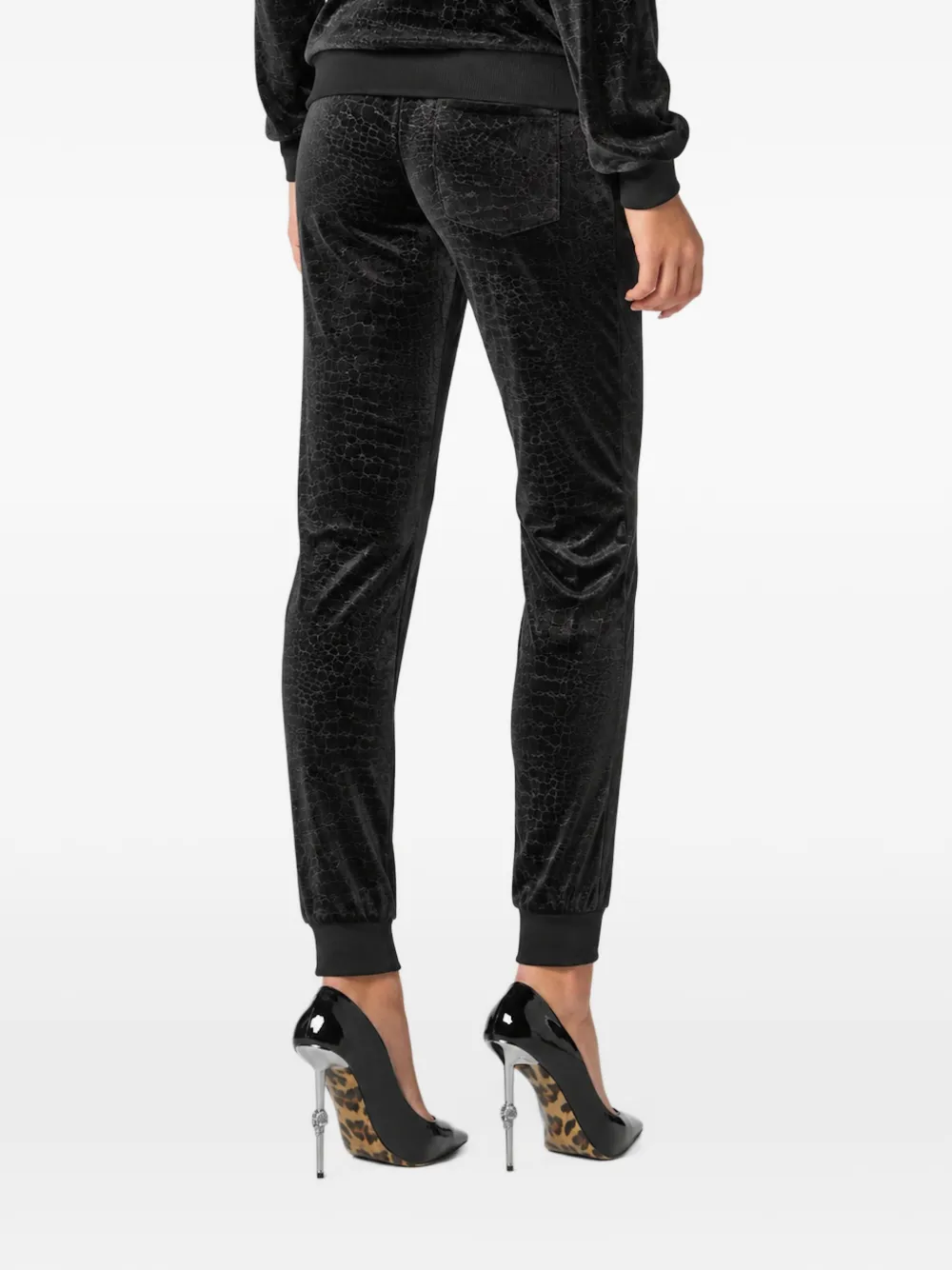 Philipp Plein chenille jogging pants cocco Zwart