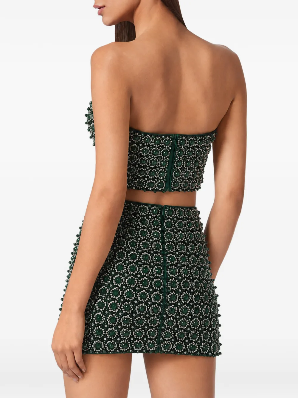 Philipp Plein Top met sweetheart-hals en verfraaid met pailletten Groen
