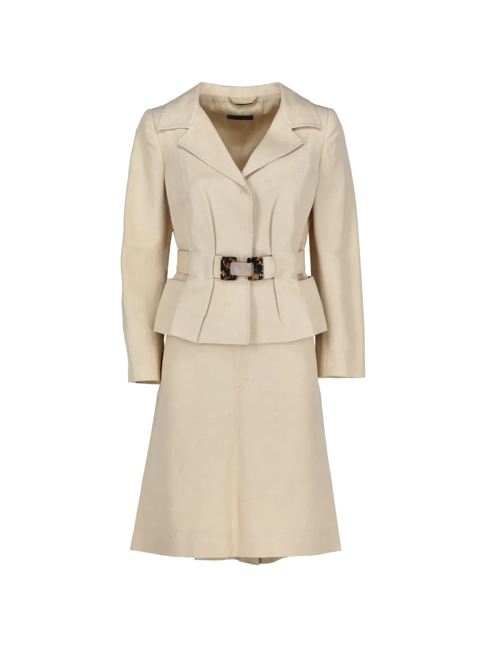 Alberta Ferretti Vintage belted peplum suit - Toni neutri