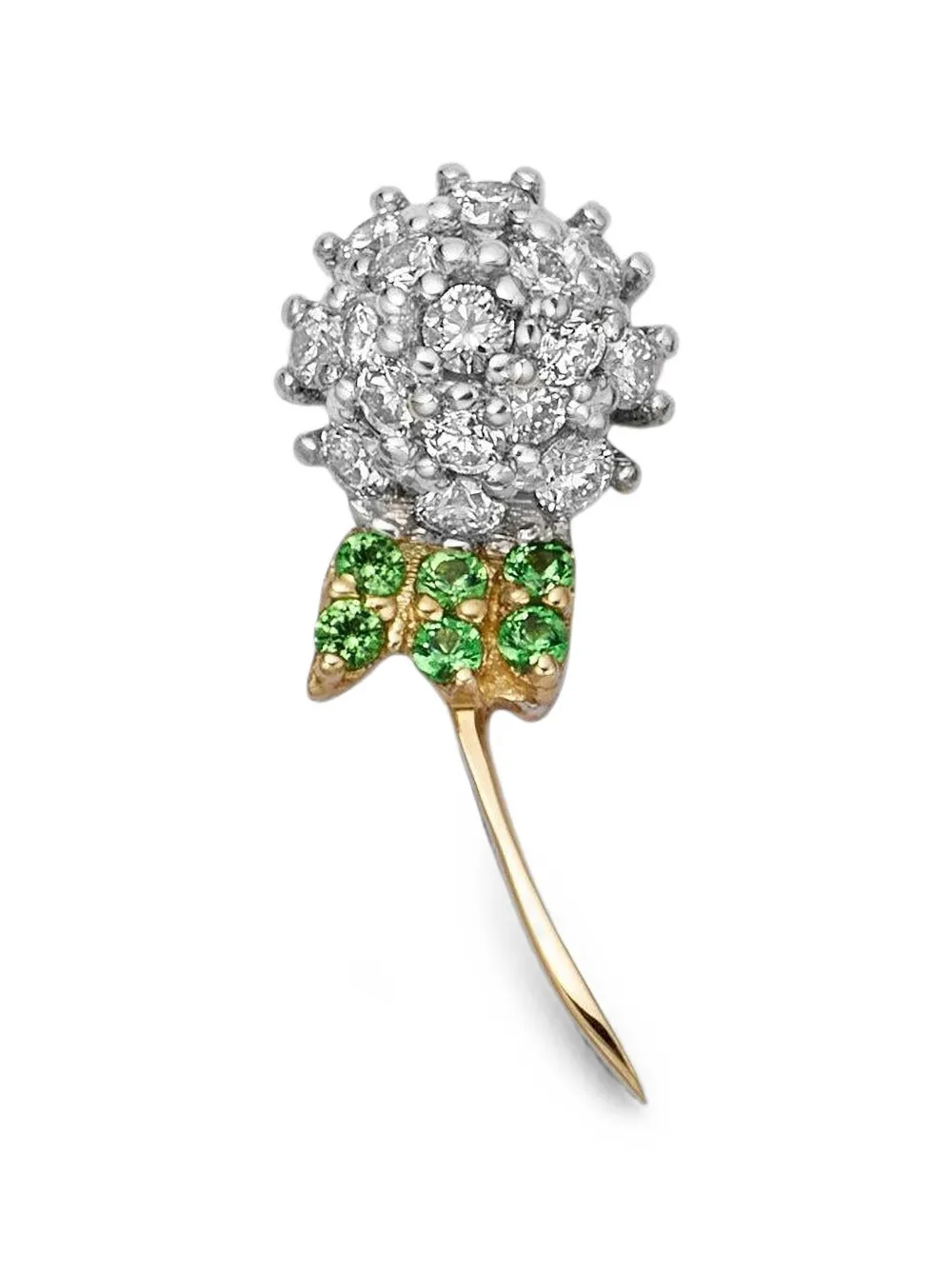 Loquet Dandelion Wish Anhänger mit Diamant und Tsavorit - Gold