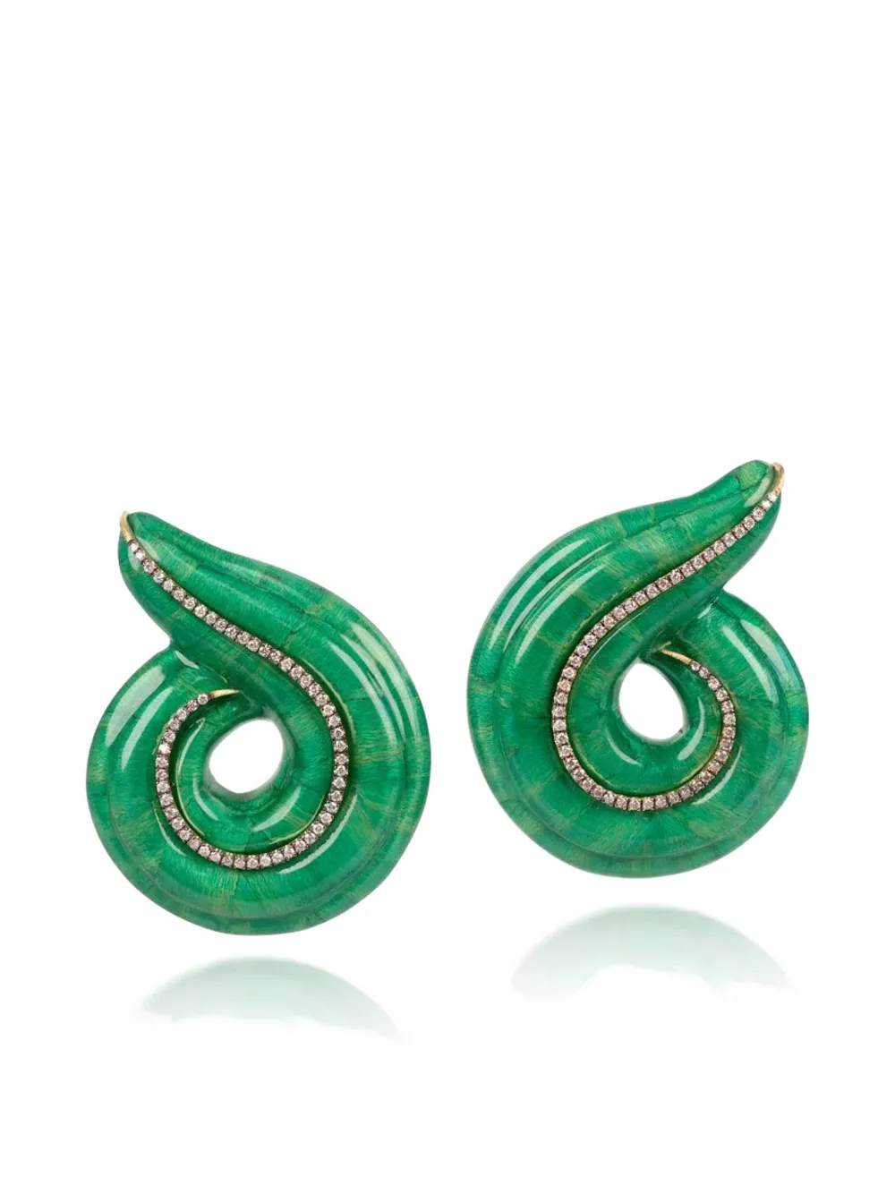 SILVIA FURMANOVICH diamond and marquetry spiral earrings - Oro