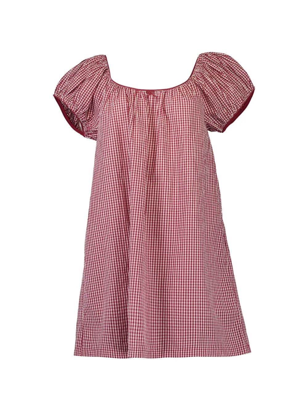 DÔEN Julia gingham-print mini dress - Rot