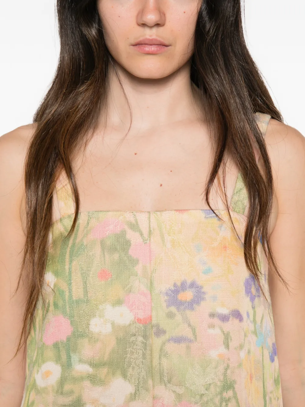 Maggie Marilyn Chasing The Sun mini-jurk met bloemen-print Beige