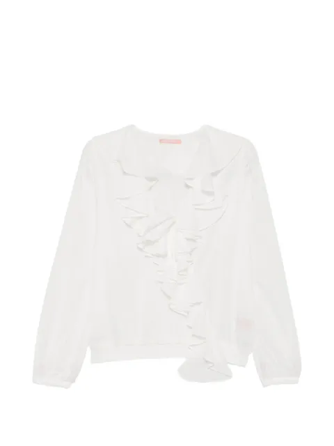 Maggie Marilyn Keep Ypour Edges Soft ruffled V-neck top