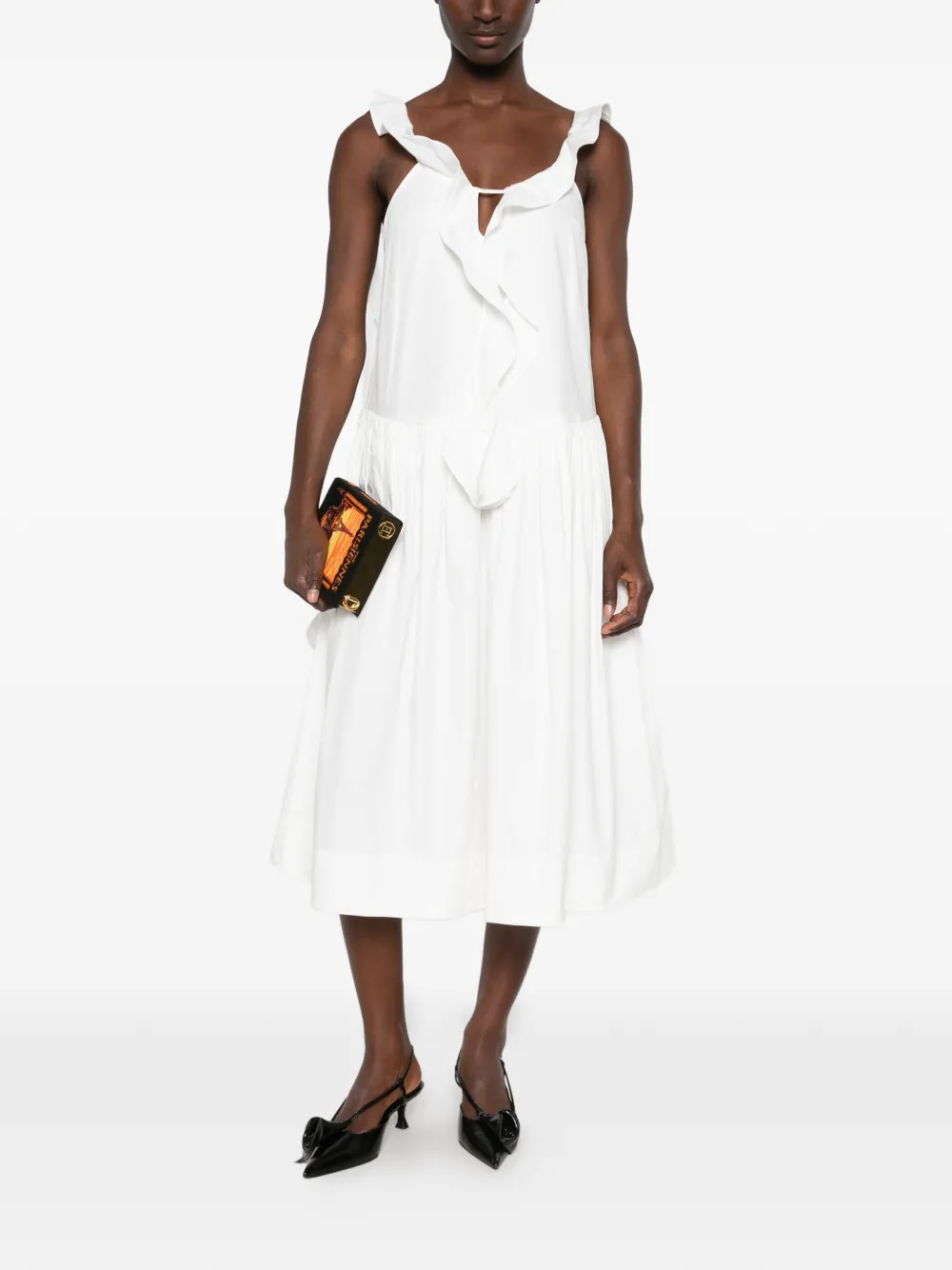 Maggie Marilyn Mouwloze midi-jurk Wit