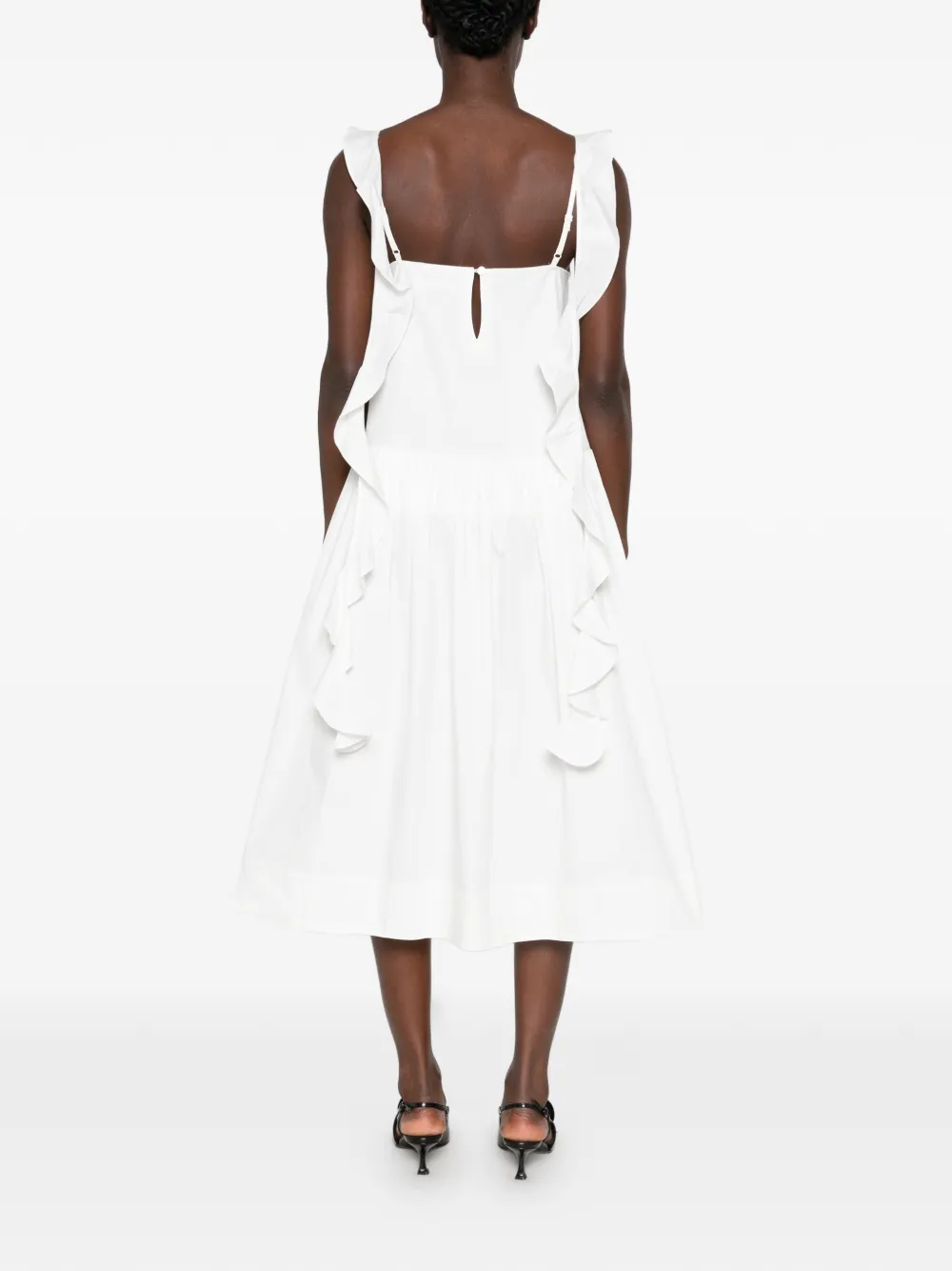 Maggie Marilyn Mouwloze midi-jurk Wit
