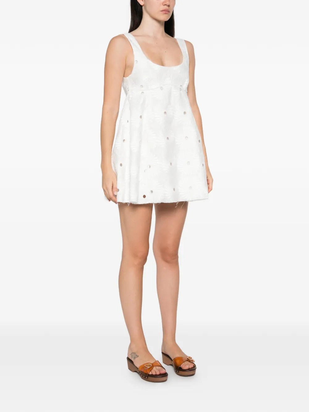Maggie Marilyn Dress That All Bad Boys Like 2.0 mini-jurk met geborduurde ringlet-details Wit