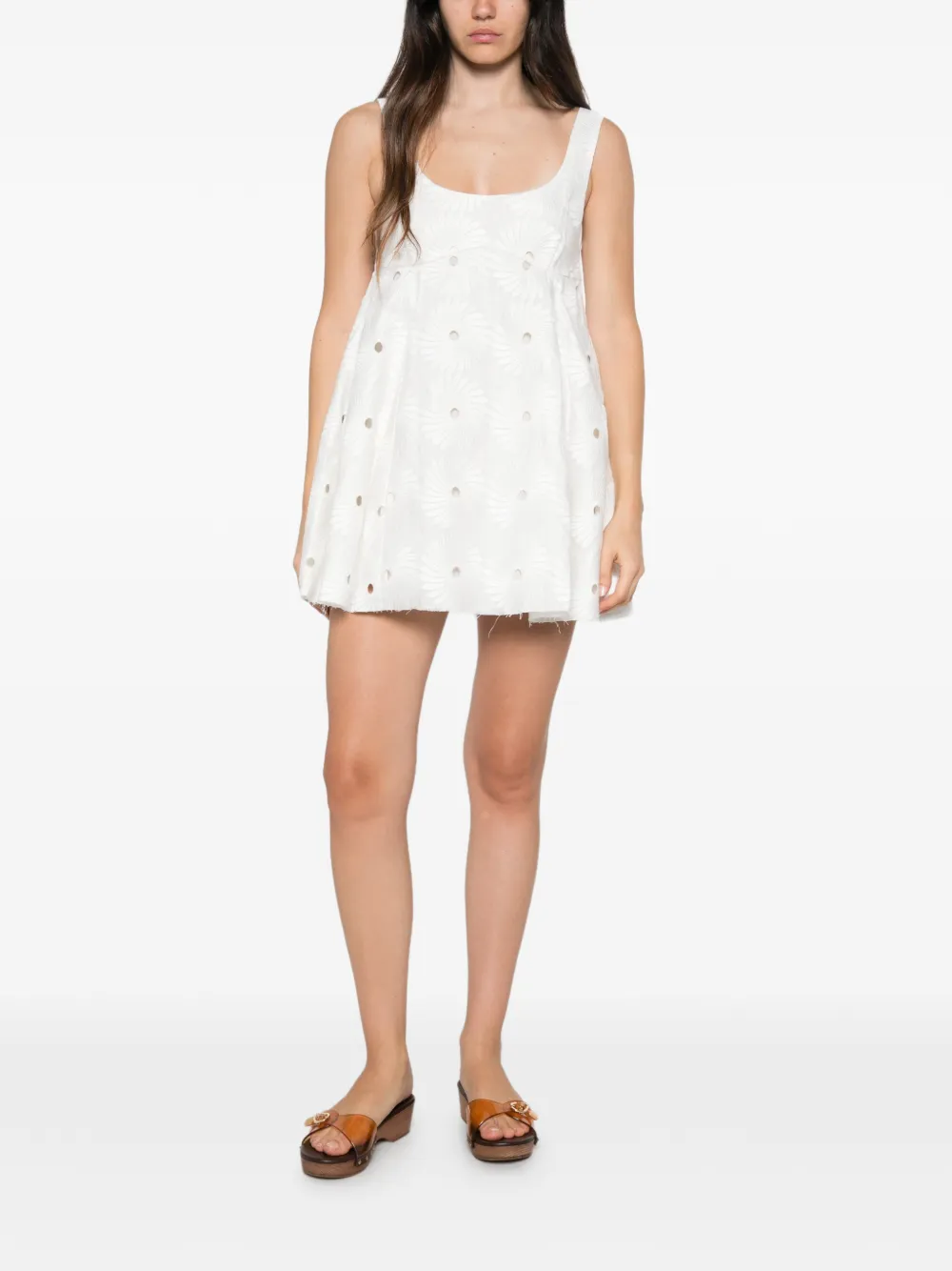 Maggie Marilyn Dress That All Bad Boys Like 2.0 mini-jurk met geborduurde ringlet-details Wit
