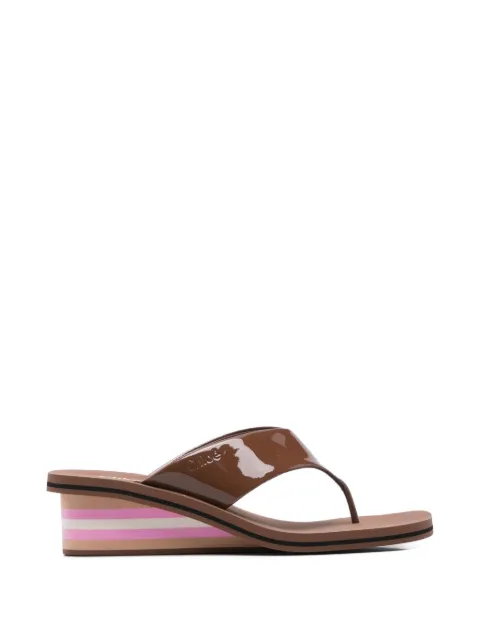 Chloé sandalias con cuña y rayas
