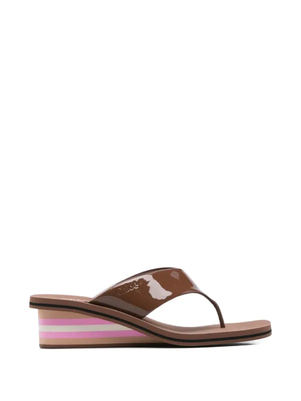 Chloé Swimming Cool Wedge Sandals in Brown