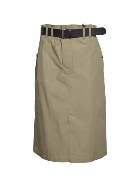 SOLOTRE belted hight-waisted midi skirt