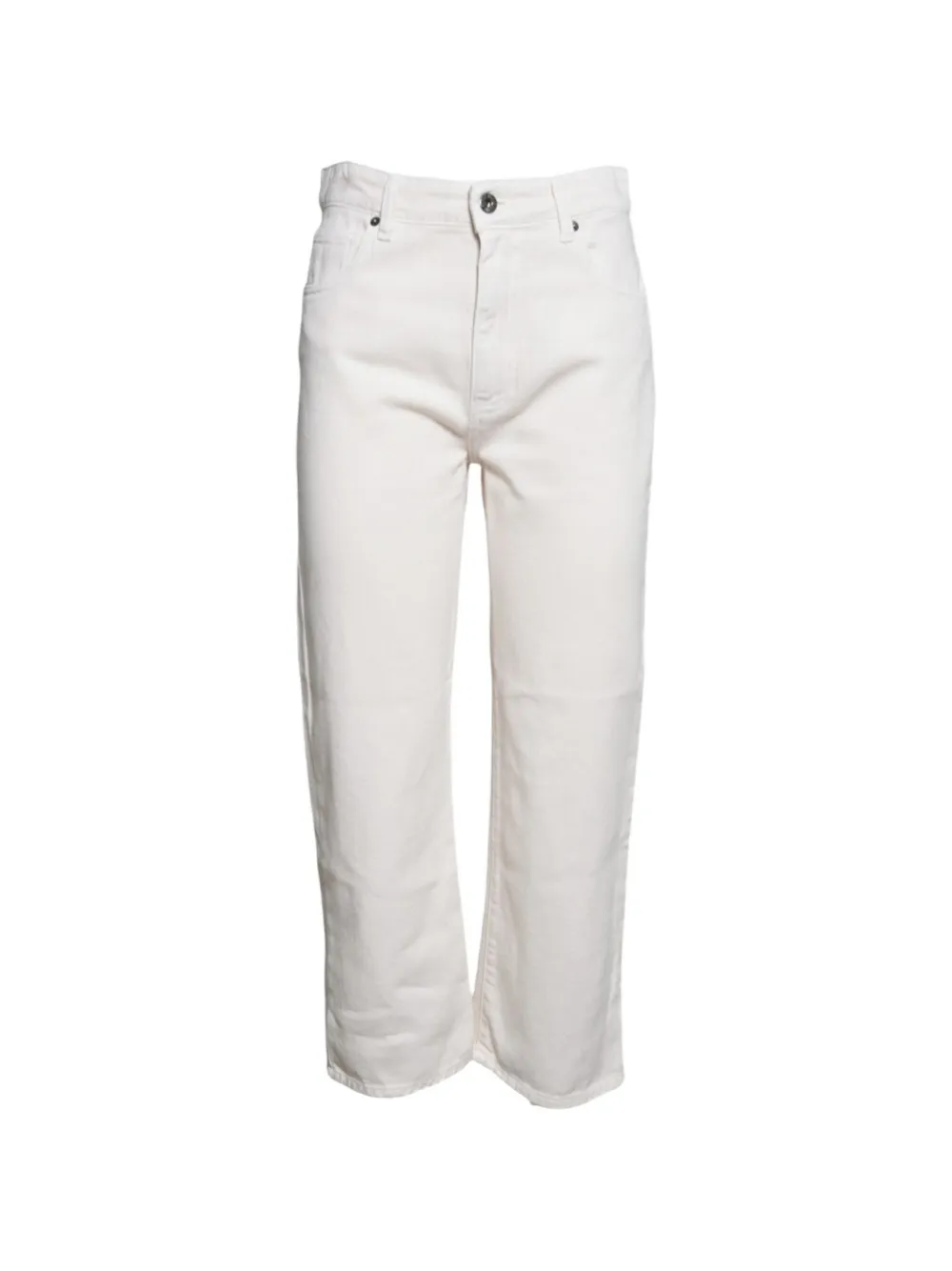 SOLOTRE logo-patch straight-leg jeans - Bianco